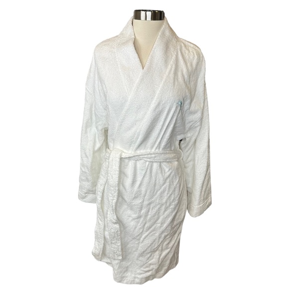 Tommy Bahama Terry Cloth Robe Womens Belted Bath Robe White Small Medium NWOT - Picture 1 of 11
